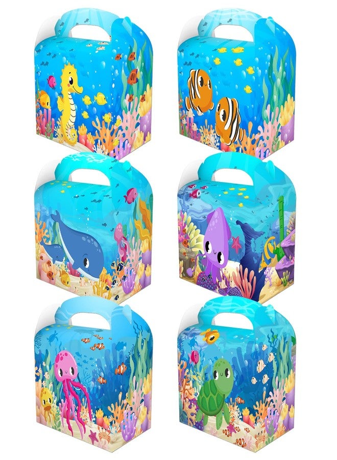 CPTBAG 12 Pack Under the Sea Party Favors Boxes Summer Sea Animal Candy Goodie Boxes Tropical Fish Gift Treat Boxes for Summer Beach Party, Baby Shower,Birthday Party Decorations